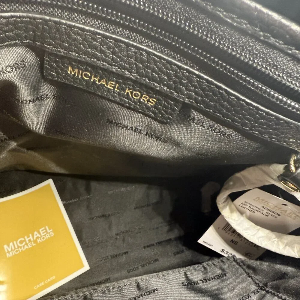 Michael Kors Addison Black Leather Backpack - NWT